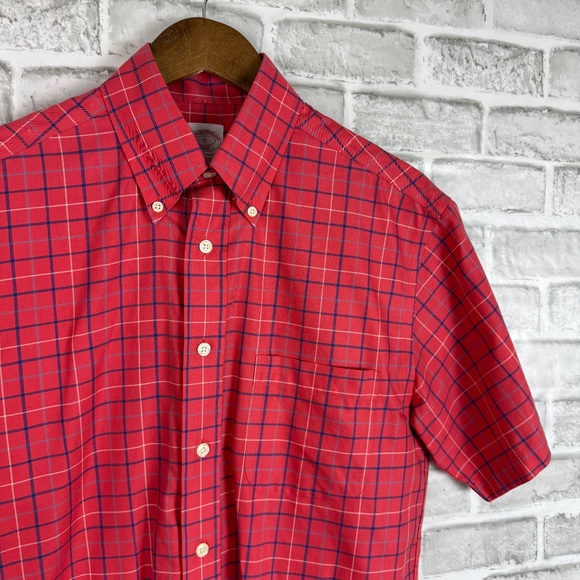 Brooks Brothers Other - Brooks Brothers 346 Pink & Blue Plaid NI Casual Button Down Shirt Mens Small